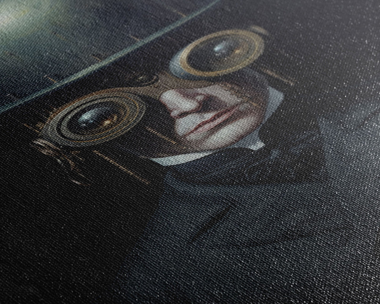 Portrait of a Victorian Steampunk Cyborg, Framed Canvas Print or Canvas, Cool Halloween Decor, Gothic Art