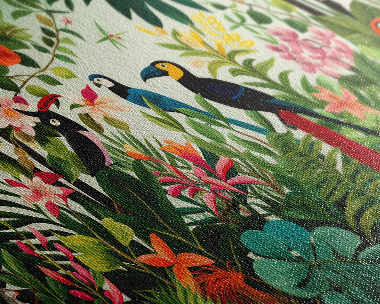 Tropical Wall Art, Birds Print, Animal Wall Art, Canvas Print, Wall Art, 3 Piece Wall Art, Jungle Print, Gaming Wall Decor, Kitchen Wall Art