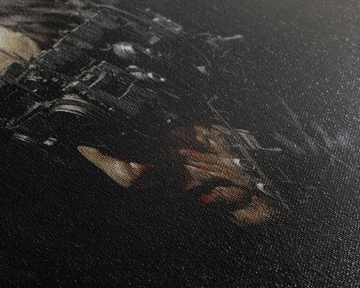 Victorian Steampunk Cyborg, Framed Canvas Print, Horror Prints, Halloween Wall Art, Halloween Themed Decor