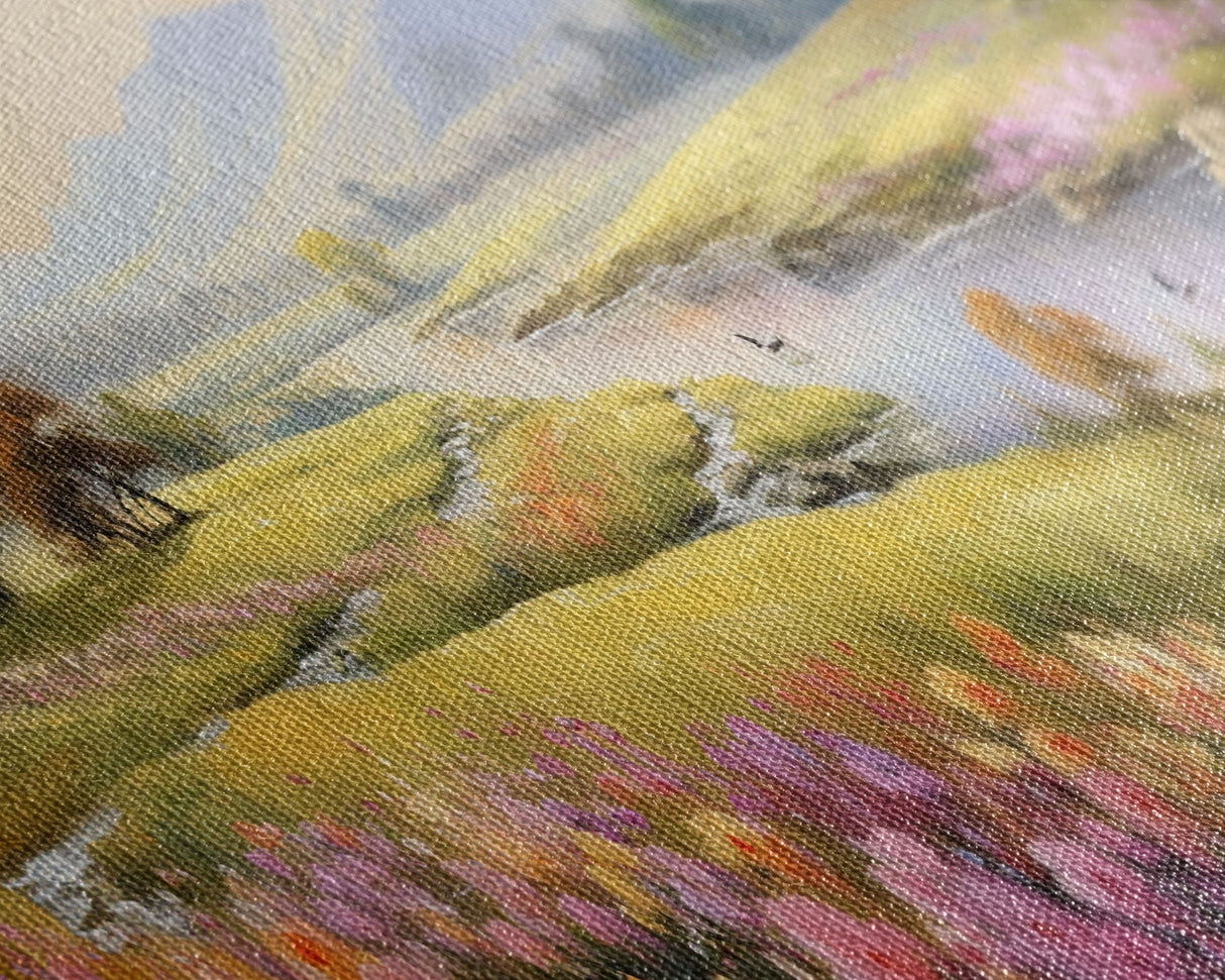 Panoramic Mountain and Forest Canvas Wall Art, Hill and Trees Canvas Wall Decor, Nature and Forest Decoration, Canvas Print Home Decor