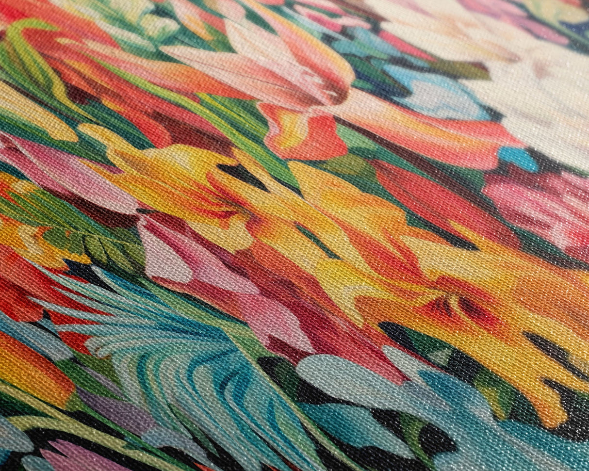 The Samurai, Framed Canvas Print, Panoramic Wall Art, Japanese Warrior Among The Cherry Blossoms, Retro Japanese Watercolor Painting