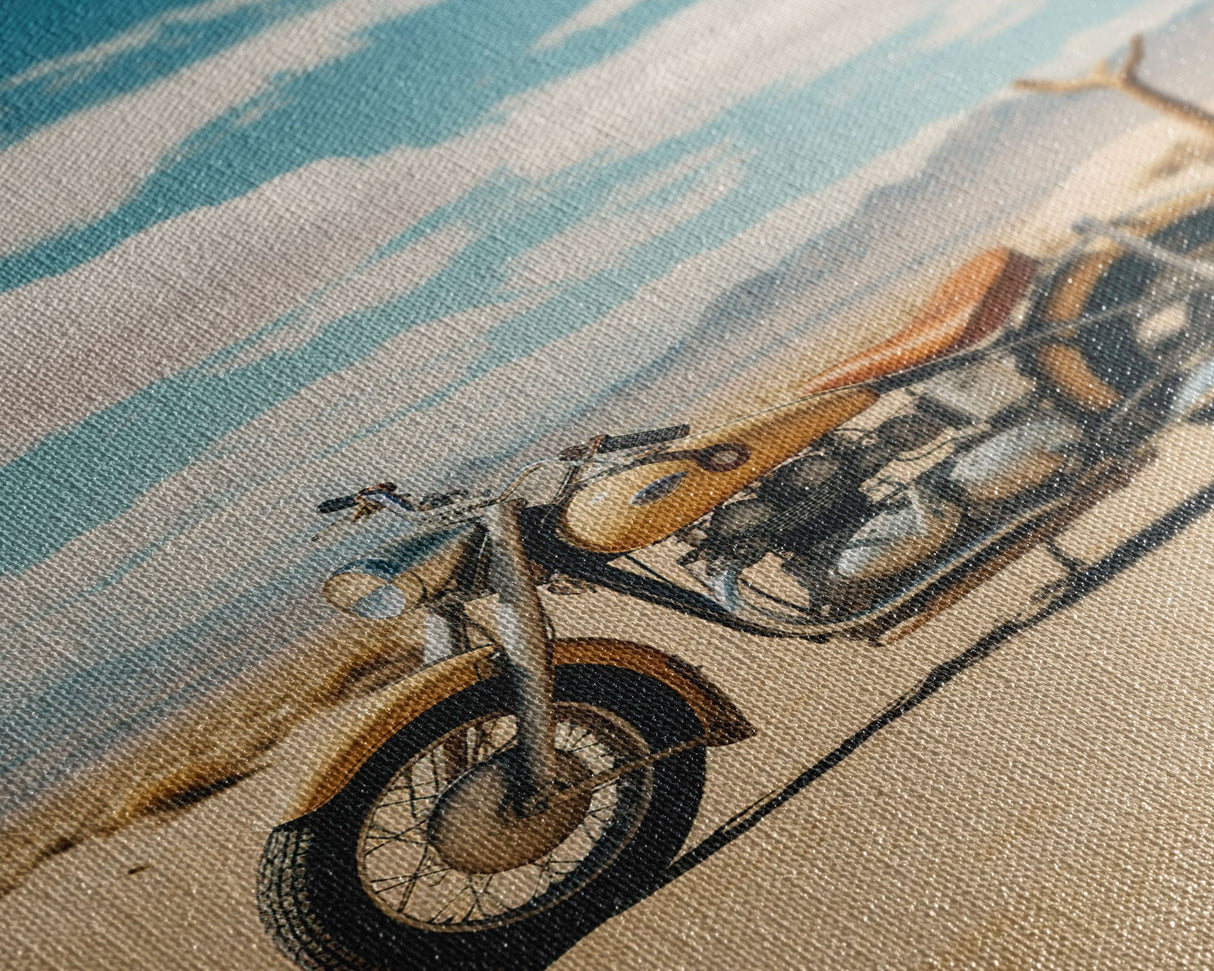 Motorcycle Wall Art, Man Cave Wall Art, Canvas Print, Wall Hanging, Portrait Art, Gift For Friend, Tiny House Decor, Home Decor Prints