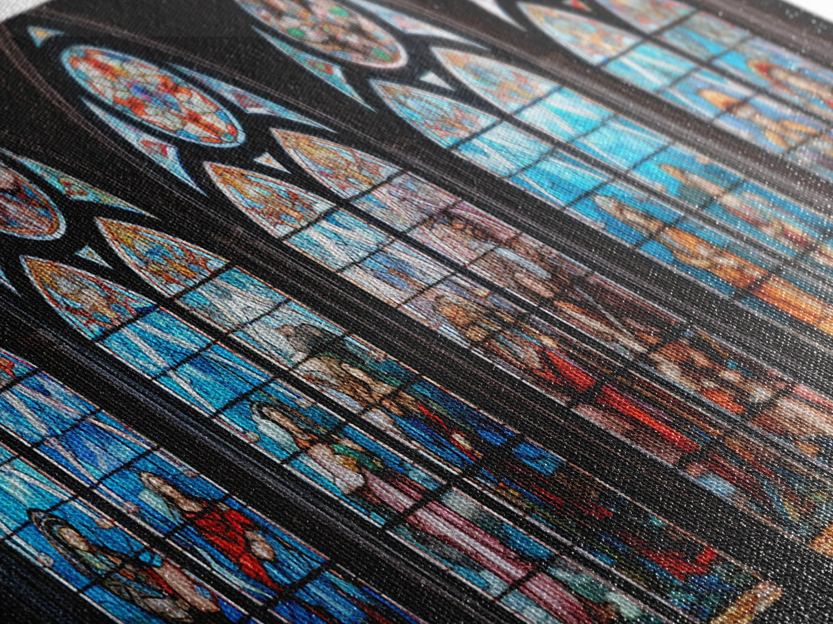 Stained Glass Windows Canvas Print, Stained Glass Painting On Canvas, Church Stained Glass Windows Fine Art Print