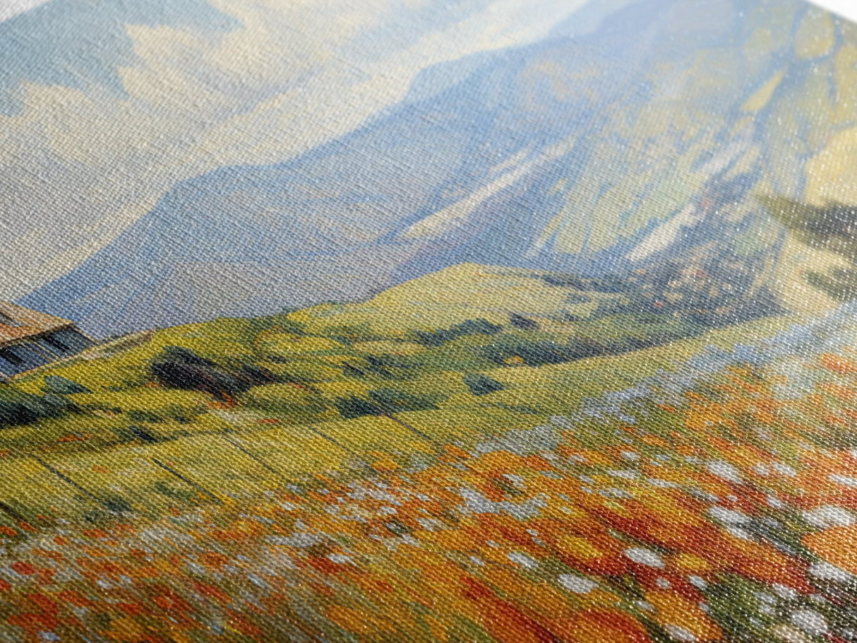 Springtime Panoramic Print - Texas Hill Country In The Spring - Framed Canvas Print - Beautiful Living Room Decor - Country Art - Farmhouse