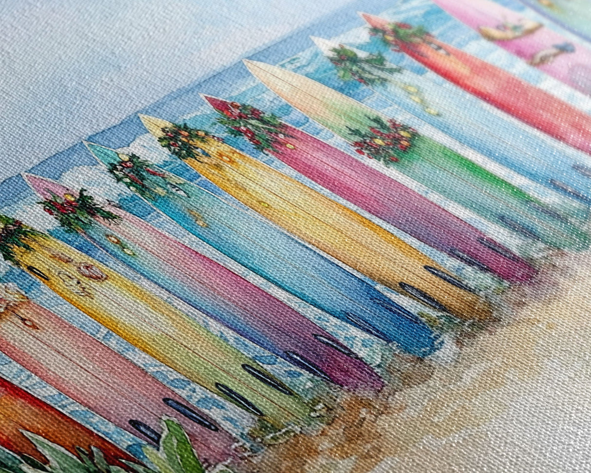 Tropical Christmas decor, beach Christmas decor, Christmas beach art, canvas print, Christmas wall art, beach Christmas