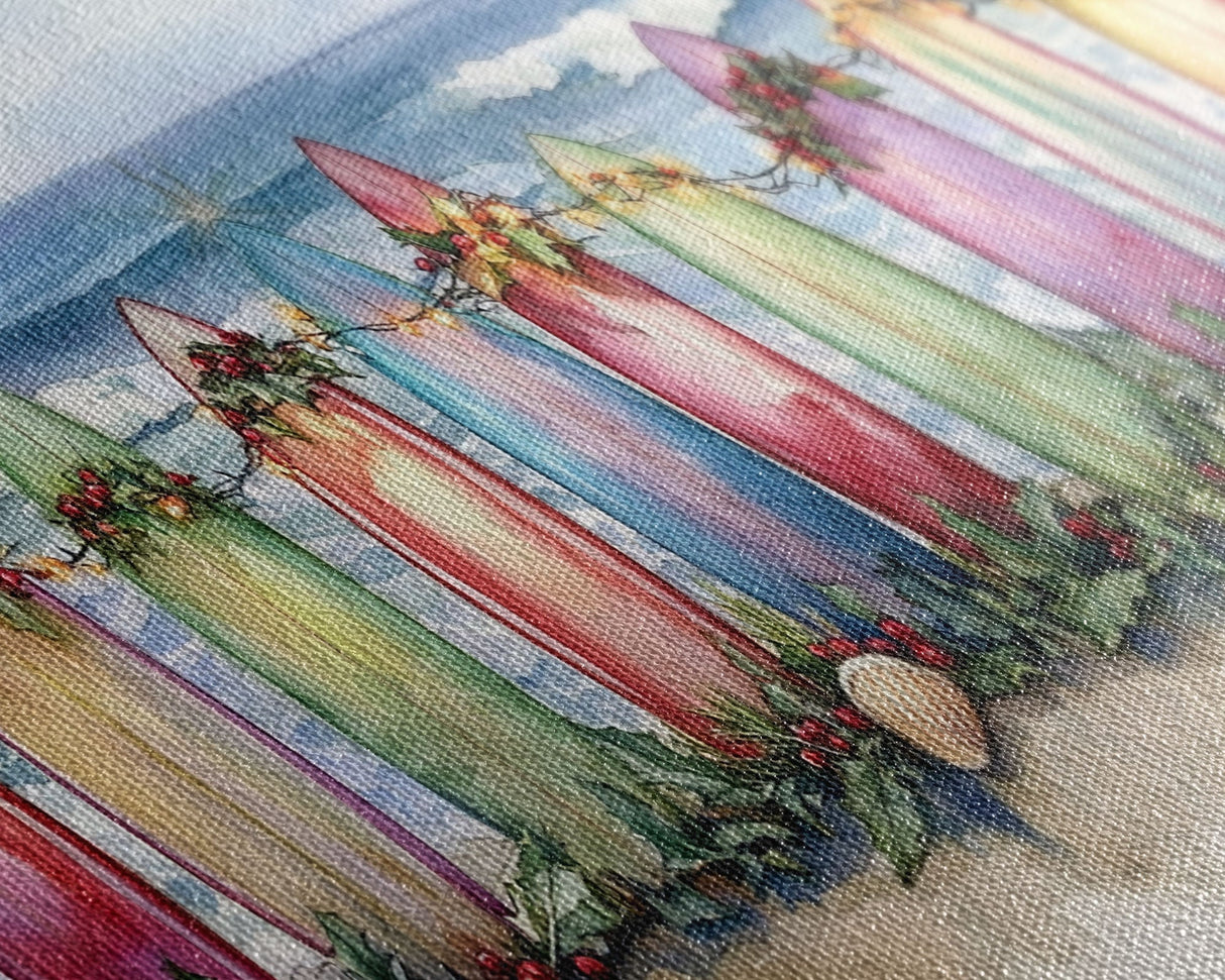 Christmas beach art, tropical Christmas decor, Christmas wall art, canvas print, beach Christmas decor, holiday wall art