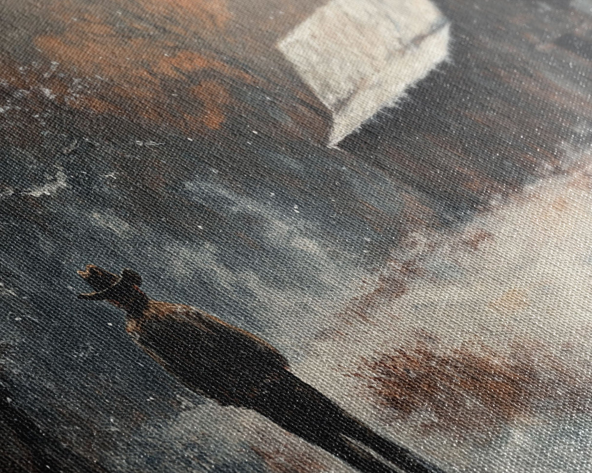 Cowboy On The Farm, Framed Canvas Print Fall Cowboy Wall Art Above Sofa Decor Moody Fall Western Wall Art