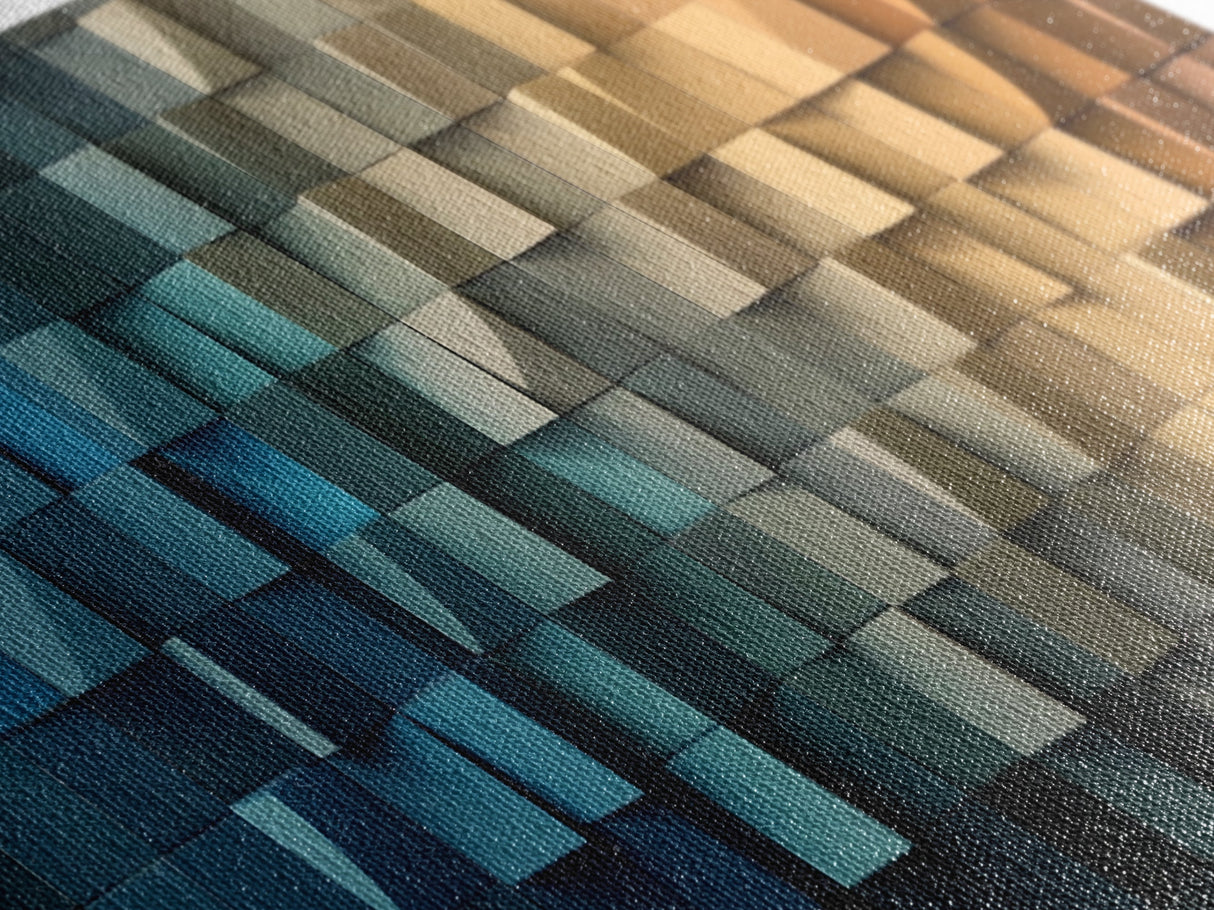 Waves - Abstract Geometric Painting Wall Art - Wood Framed Canvas Print - Abstract Home Decor
