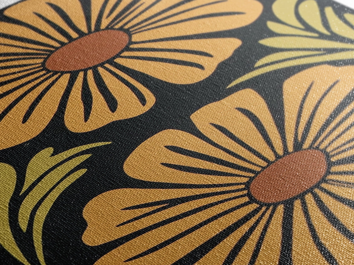 Mid-Century Modern Abstract Flowers, Framed Canvas Print, Style 1