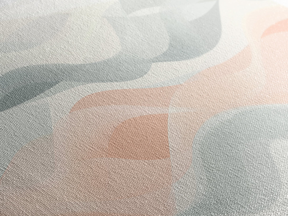 Retro Wall Art MCM Inspired Abstract Art, Mid-Century Modern Art, Retro Geometric Art, Ocean Waves, Modern Abstract Pastel Painting