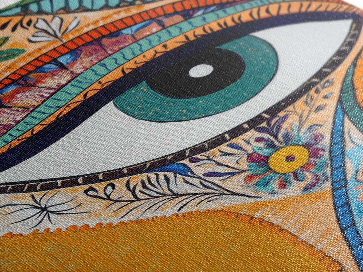 Madhubani Wall Art, Framed Canvas Print, Madhubani Style Decor, Madhubani Painting