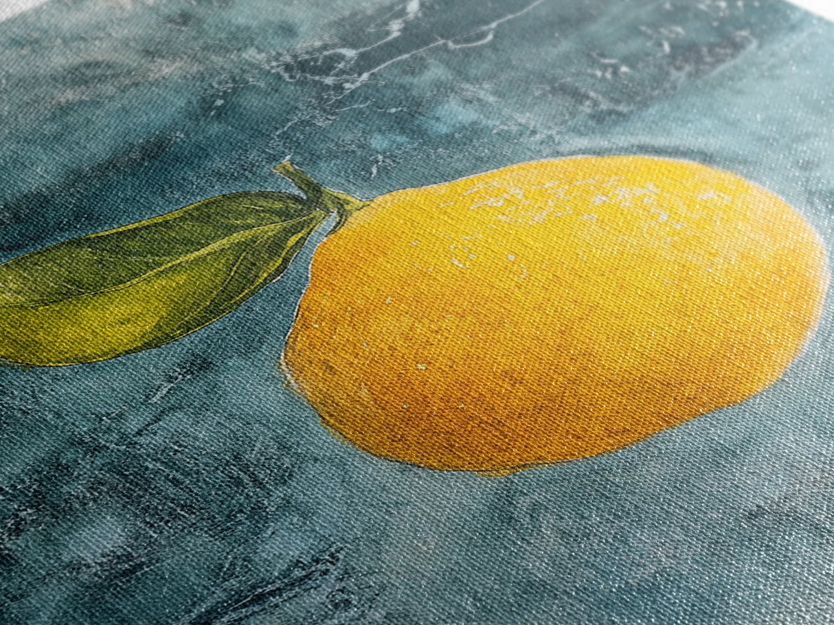 Vintage Lemon Still Life Painting Canvas Print, Framed Art Print Gallery Wall, Lemon Painting, Kitchen Art, Kitchen Food Wall Art