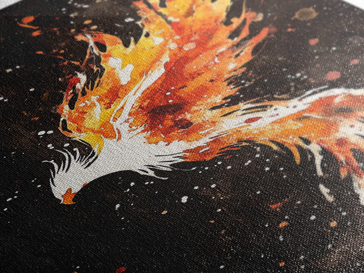 Graffiti Punk Art, Phoenix In Flames, Retribution, Framed Canvas Print, The Phoenix, Framed Wall Art, Original Painting Phoenix
