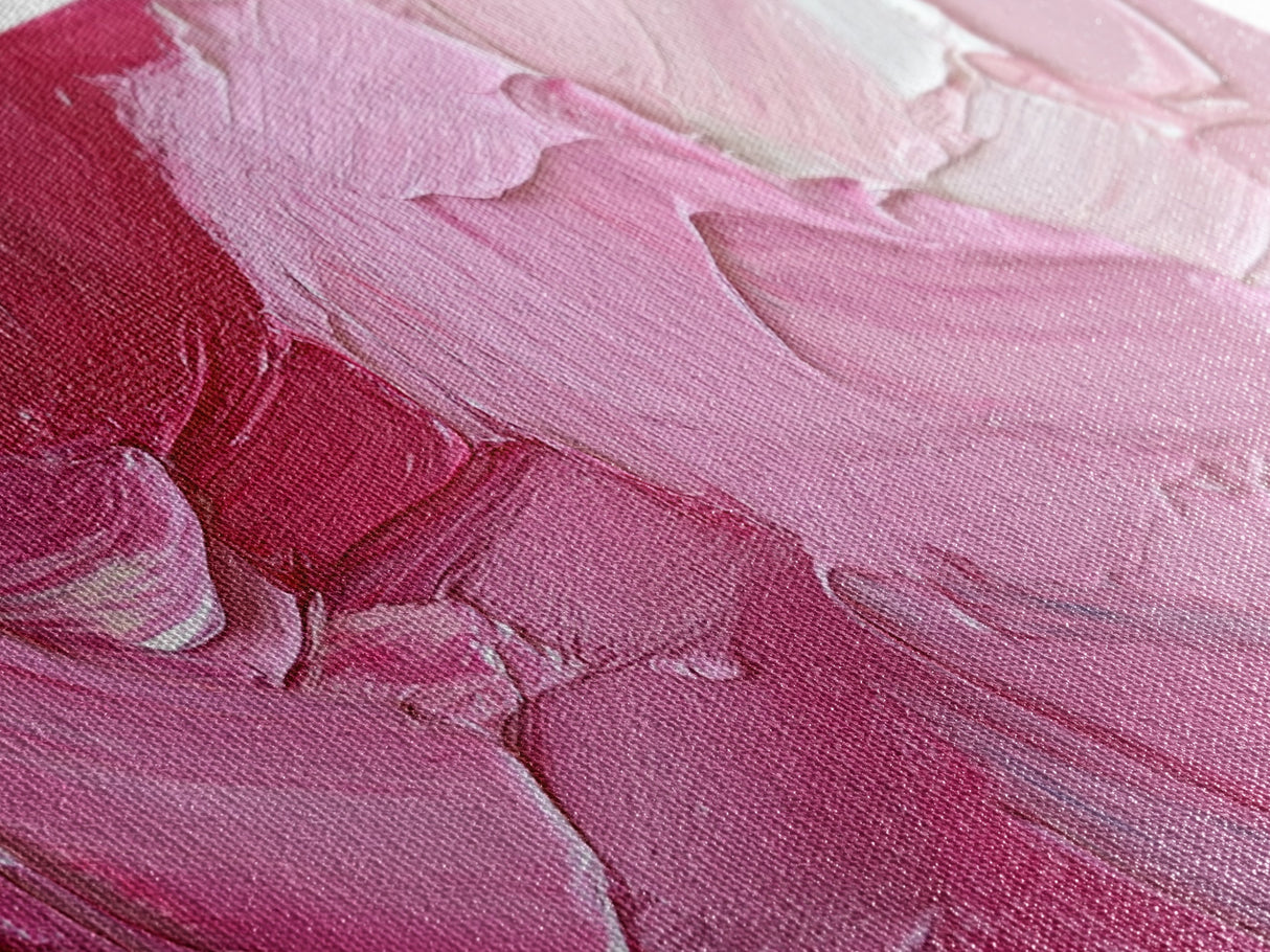 Pink Brush Strokes Framed Canvas Print - Modern Wall Are - Preppy Home Decor - She Shed Wall Art