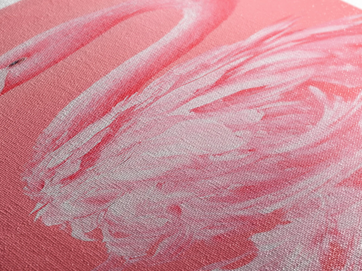 Preppy Dorm Room Wall Art Gift For Her, Framed Canvas Print, Pink Flamingo Painting, Tall Skinny Art, Narrow Wall Art, Skinny Art