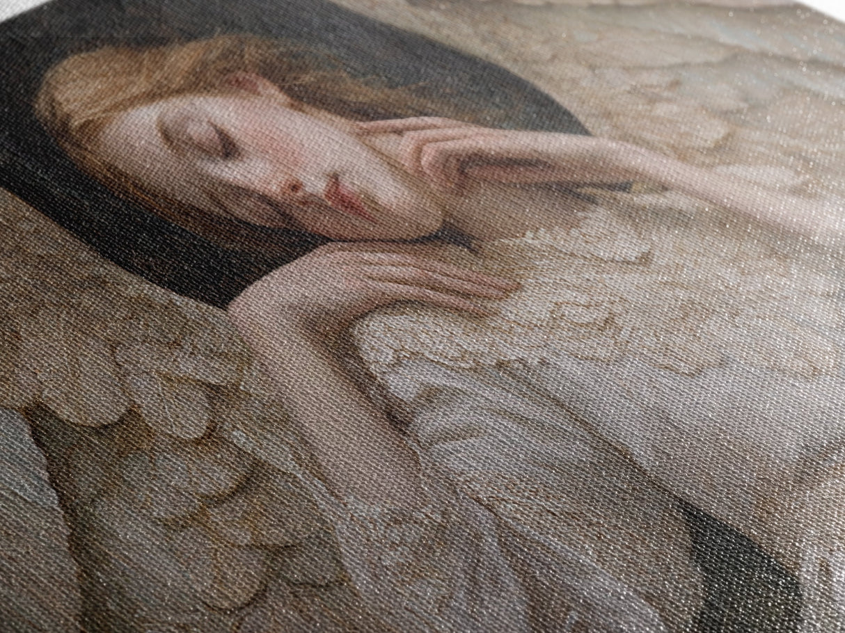 Sleeping Angel Peace Canvas Print Featuring Angel Art Prints and Wabi Sabi Art Perfect Bedroom Wall Art Above Bed Wall Decor