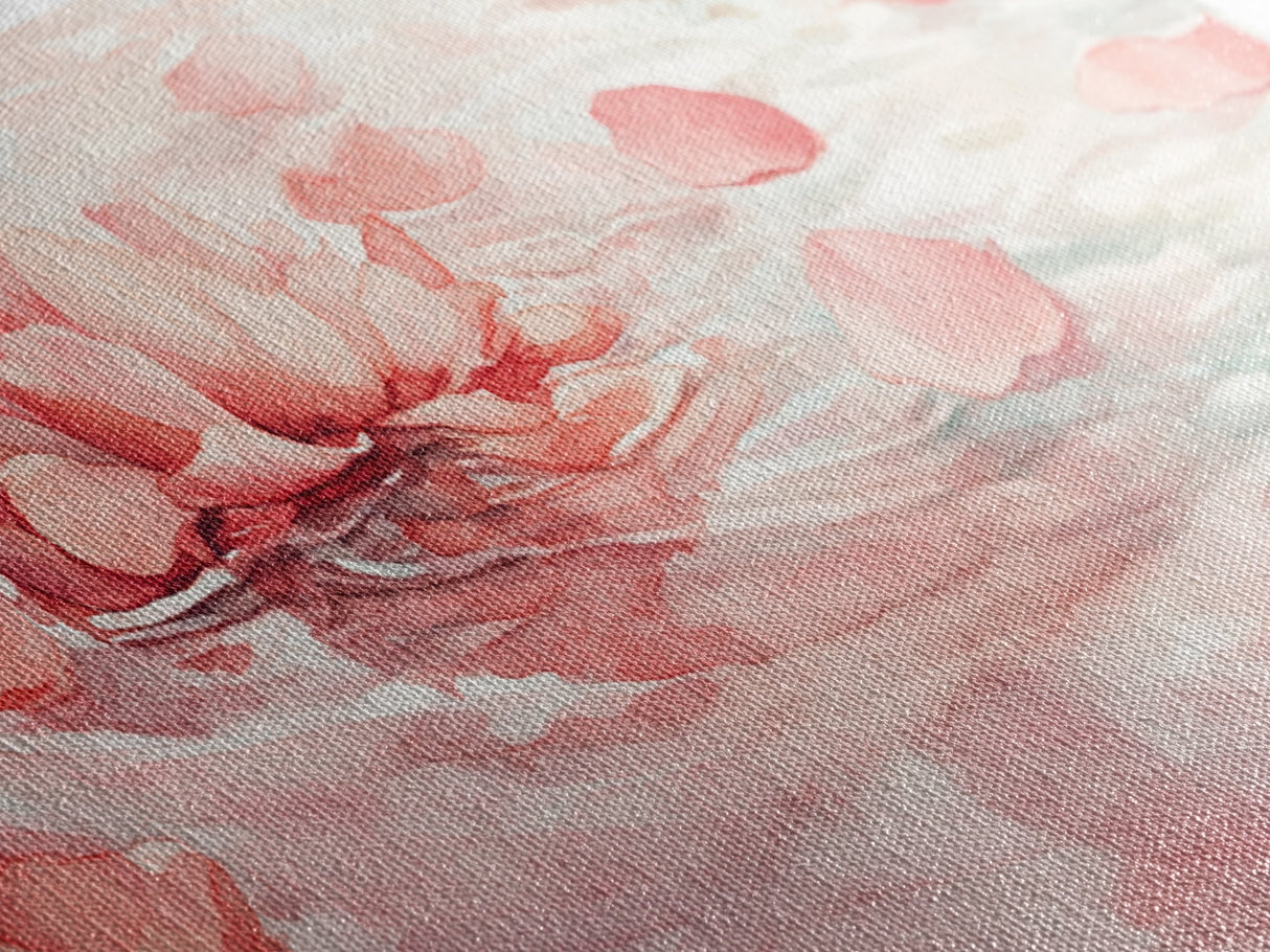 Lotus Petal Canvas Print, Wabi Sabi Wall Art, Light Pink Nature-Inspired Art, Bedroom or Yoga Room Decor, Serene Feminine Artwork