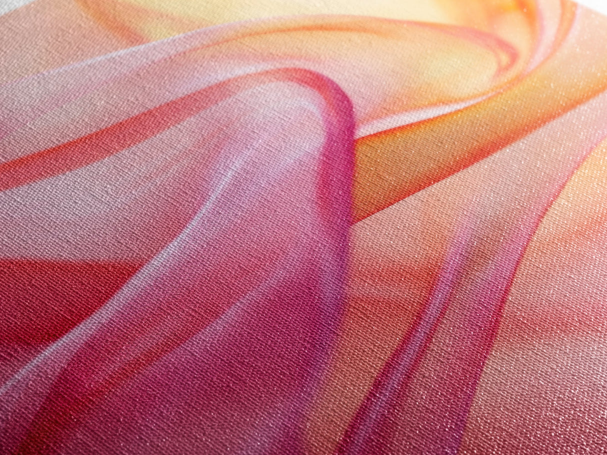 Sheer Pink and Orange Canvas Print with Light Pink Wall Art Aesthetic and Minimalist Zen Decor for Bedroom or Guest Room