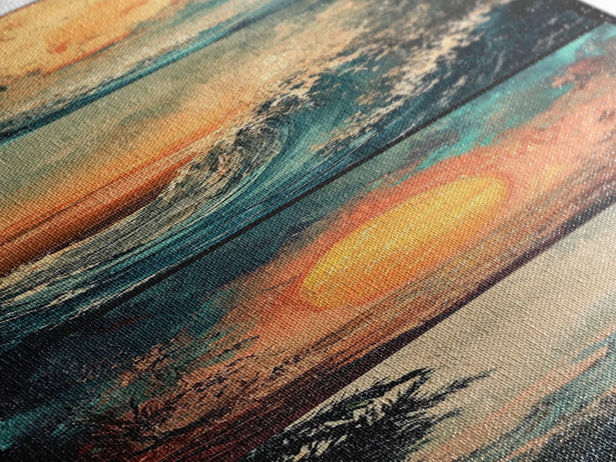Sunset Ripples, Lake Painting, Vibrant Colors, Canvas Print, Landscape Painting, Above Bed Wall Art, Rustic Wall Art