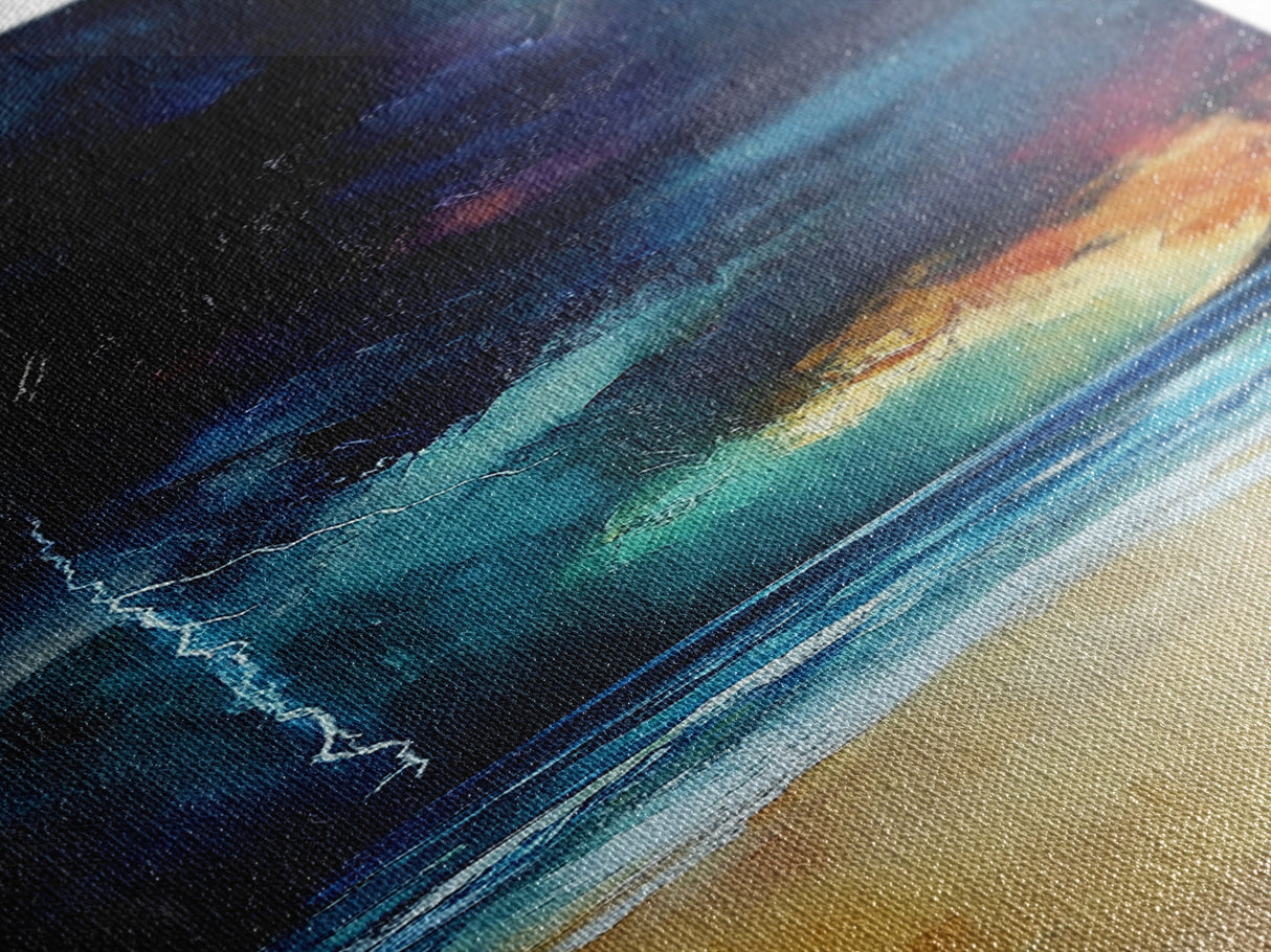 Stormy Ocean, Moody Art, Canvas Print, Nautical Painting, Dark Romance Painting, Coastal Wall Art, Living Room Art