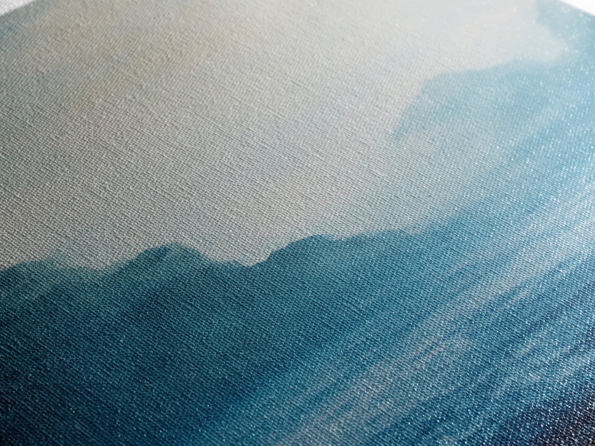 Misty Seascape, Nautical Wall Art, Moody Art, Coastal Decor, Landscape Painting, Canvas Print, Above Bed Wall Art, Gift Idea