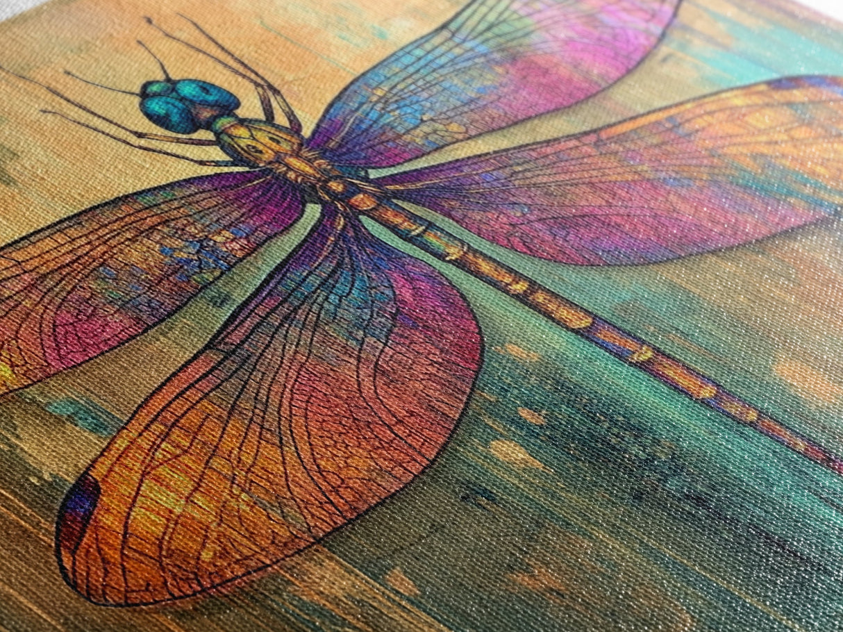 Dragonfly Art, Whimsical Art, Sacred Geometry Wall Art, Teal Wall Art, Blue and Green Wall Art, Nature Art, Canvas Print, Botanical Prints