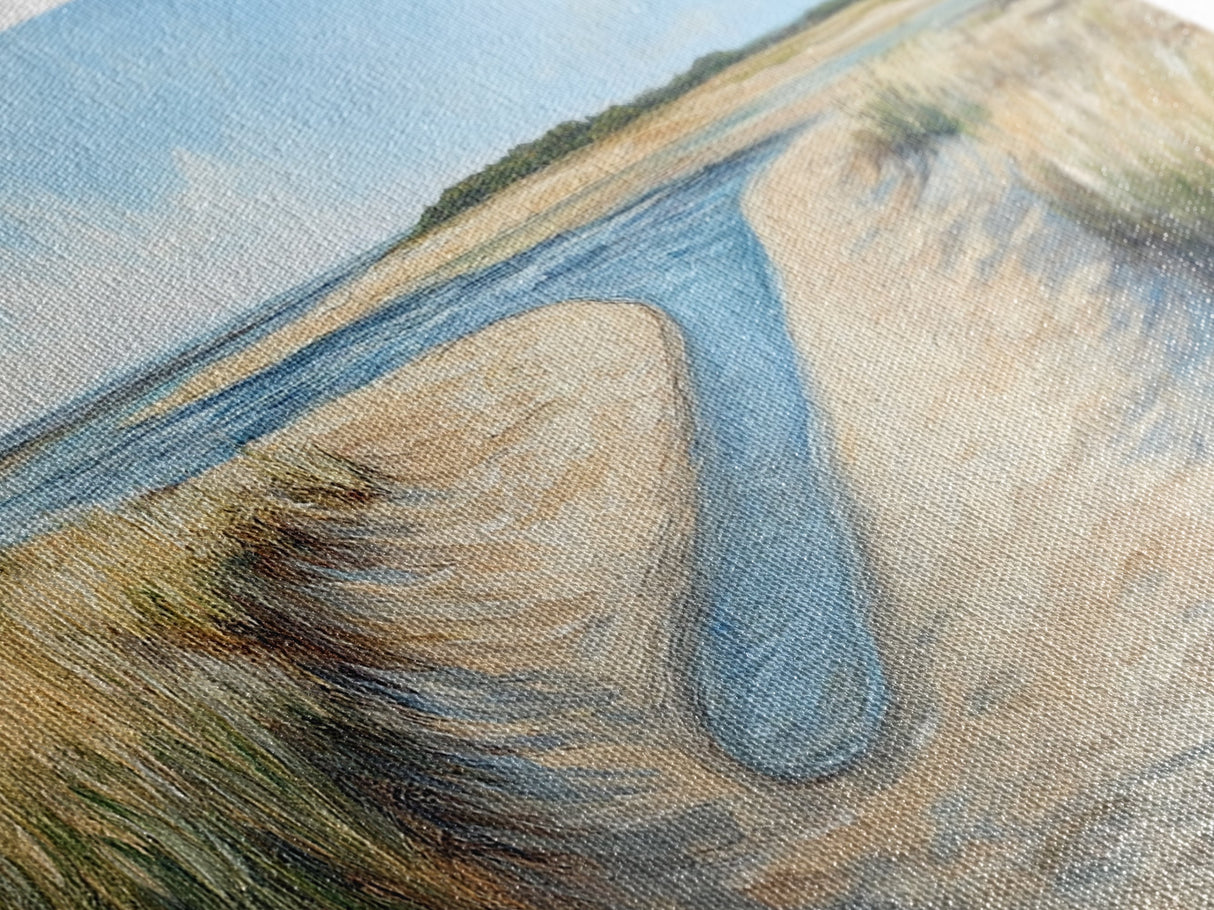 Marsh Painting, Coastal Landscape Art, Nautical Wall Art, Rustic Art, Framed Canvas Print, Extra Wide Art, Nature Inspired Artwork