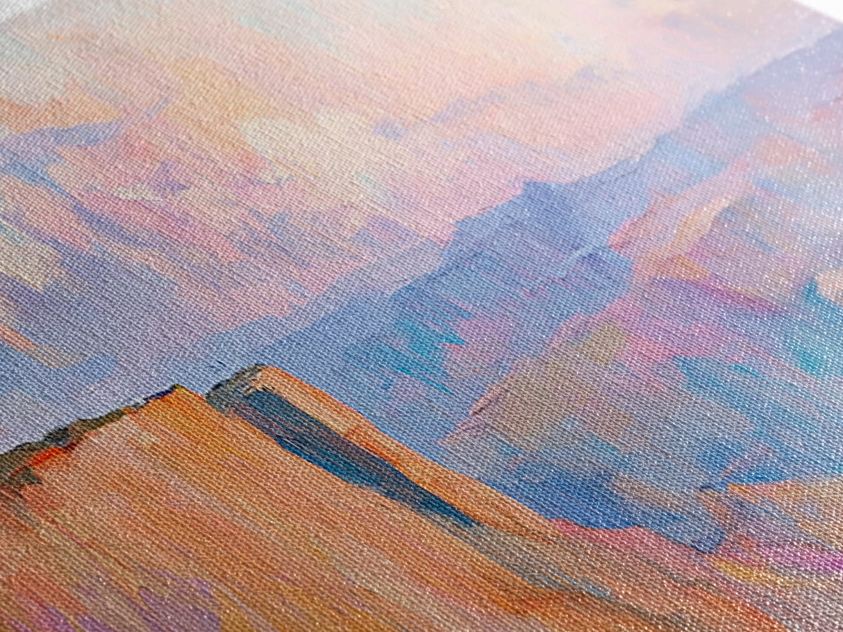Grand Canyon Painting Canvas Print Desert Landscape Wall Art Southwest Home Decor Pastel Earth Tone Artwork Living Room or Office Accent