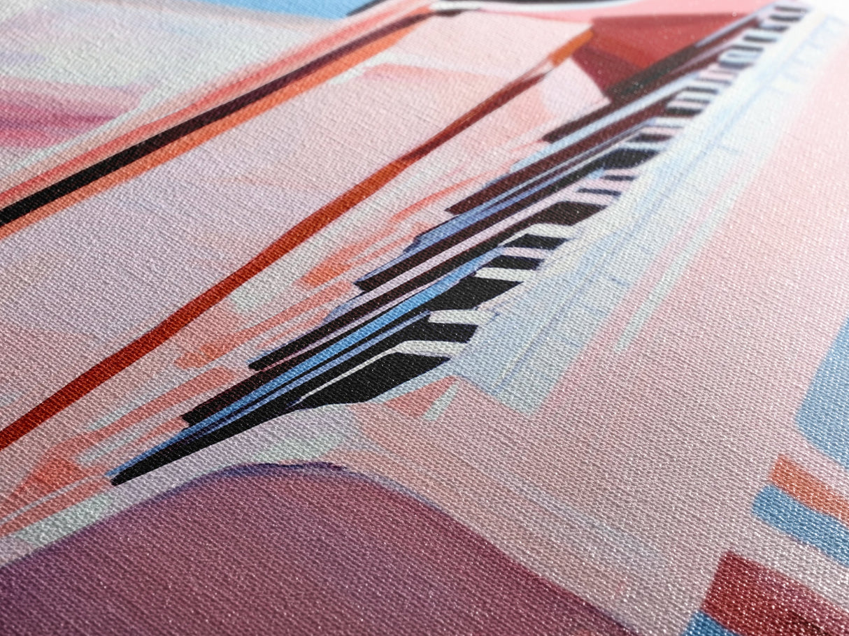 Pink Grand Piano, Elegant Music Art, Artistic Decor, Framed Canvas Print, Minimalist Home Art, Musician Gift, Boho Wall Art