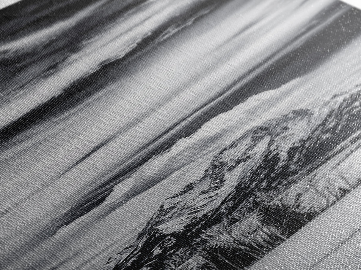 Majestic, Mountain, Black and White, Framed Canvas Print, Sky Photography, Minimalist Wall Art, Home Office Decor, Living Room Artwork