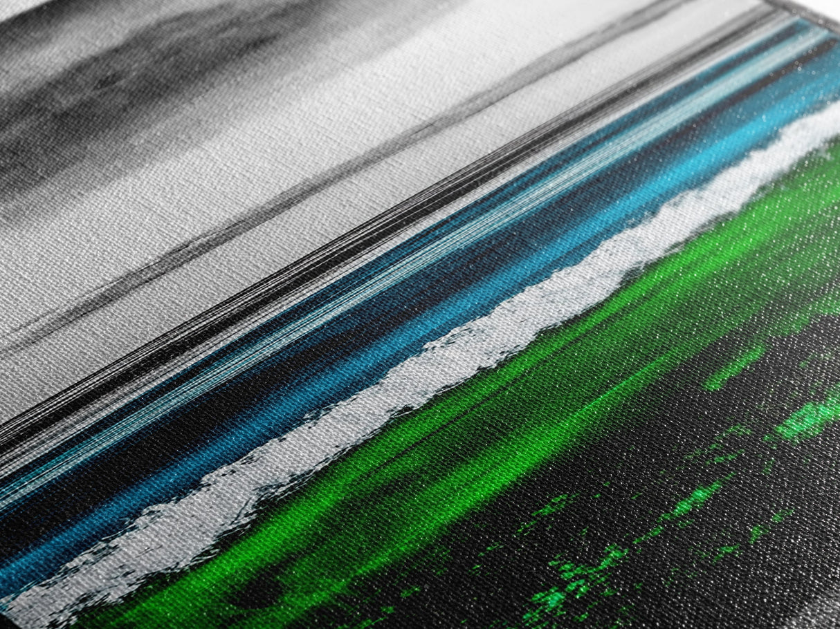 Emerald Waters, Coastal Horizon, Abstract Ocean, Deep Sea Art, Framed Canvas Print, Beach House Decor, Nautical Home Wall Art