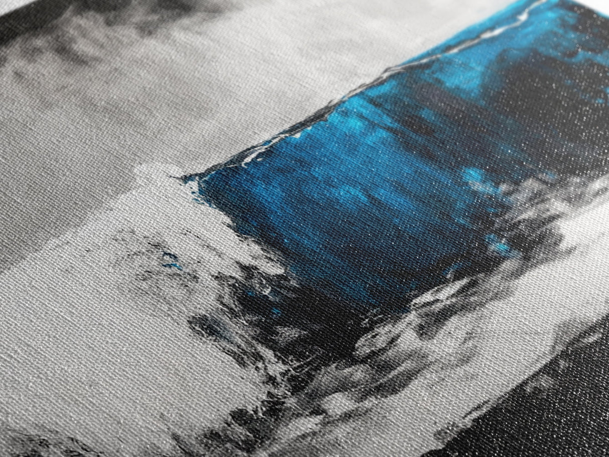 Ocean Wave, Blue, Modern, Canvas Print, Abstract Coastal Wall Art, Surfing Theme Artwork, Contemporary Beach Decor, Large Wall Art