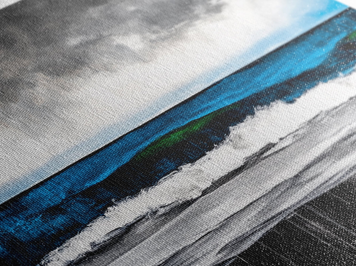 Ocean Wave, Moody Seascape, Coastal Art, Framed Canvas Print, Minimalist Wall Decor, Beach House Art, Modern Home Decor