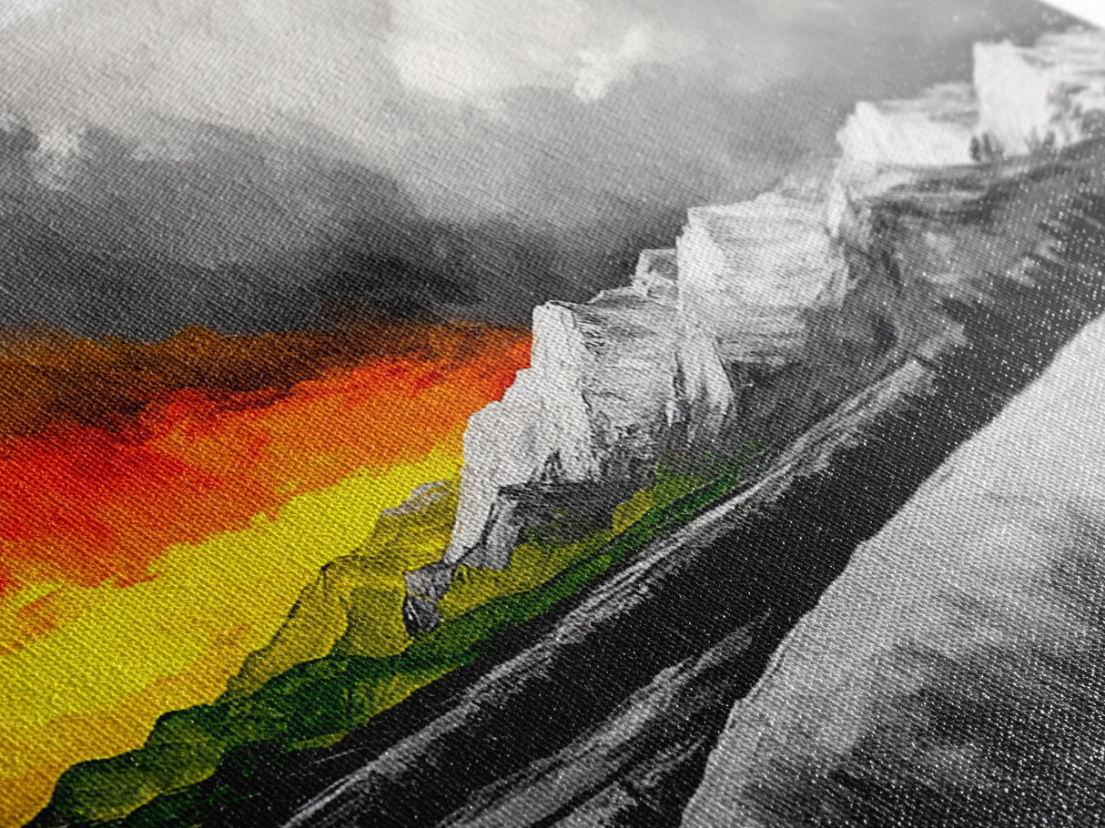Sunset Over Mountains, Dramatic Sky, Nature Art, Colorful Landscape, Bold Wall Decor, Statement Piece, Living Room, Canvas Print