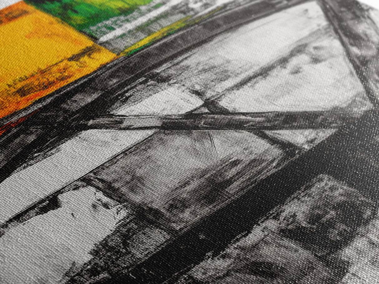 Industrial Abstract, Modern Wall Art, Bold Textured Painting, Framed Canvas Print, Contemporary Office Decor, Unique Statement Piece