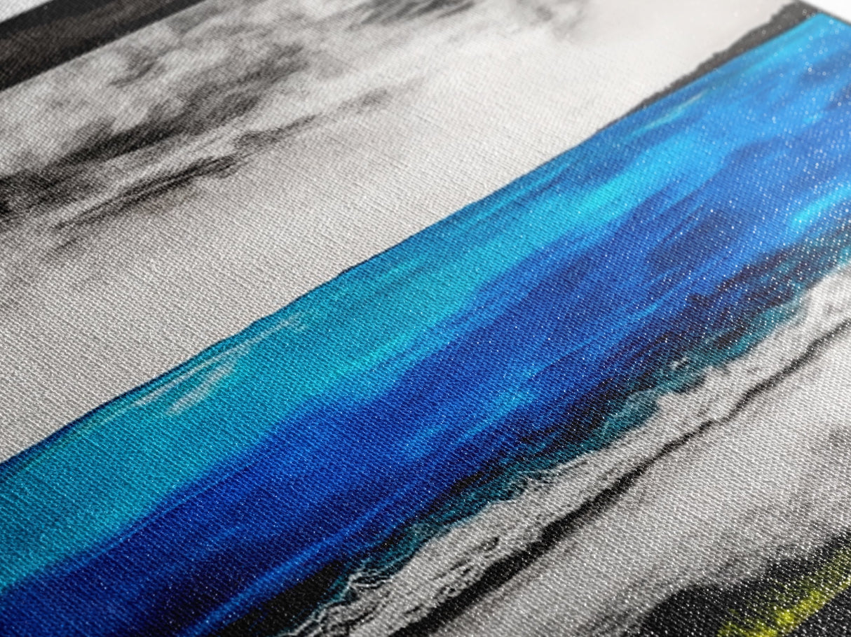 Wild Waves, Ocean Art Print, Coastal Home Decor, Abstract Seascape Painting, Nautical Living Room Art, Beach House Style, Framed Canvas Print