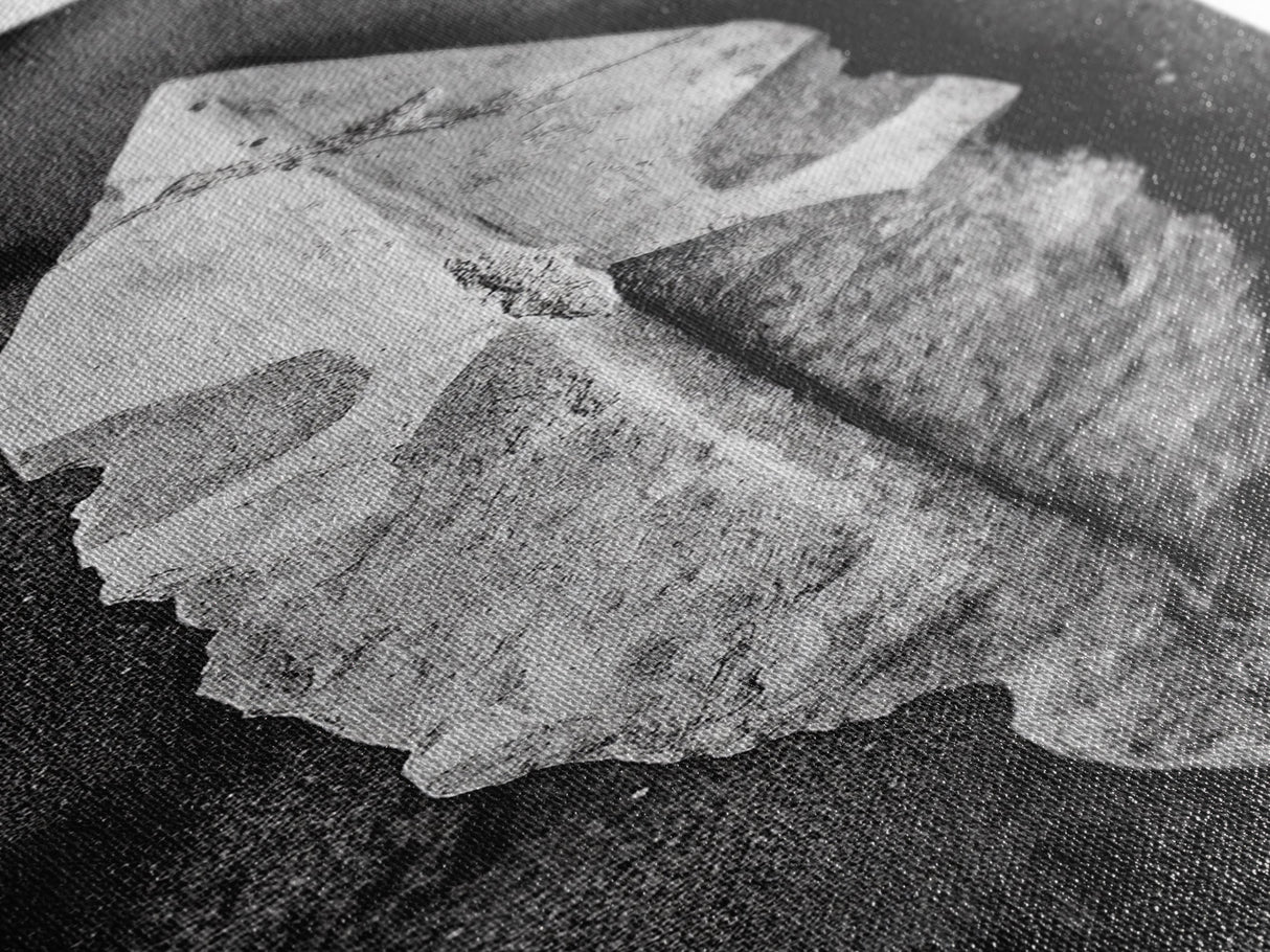 Ancient Arrowhead, Primitive Stone, Monochrome Artifact, Framed Canvas Print, Masculine Office Art, Boho Study Decor, Earthy Design