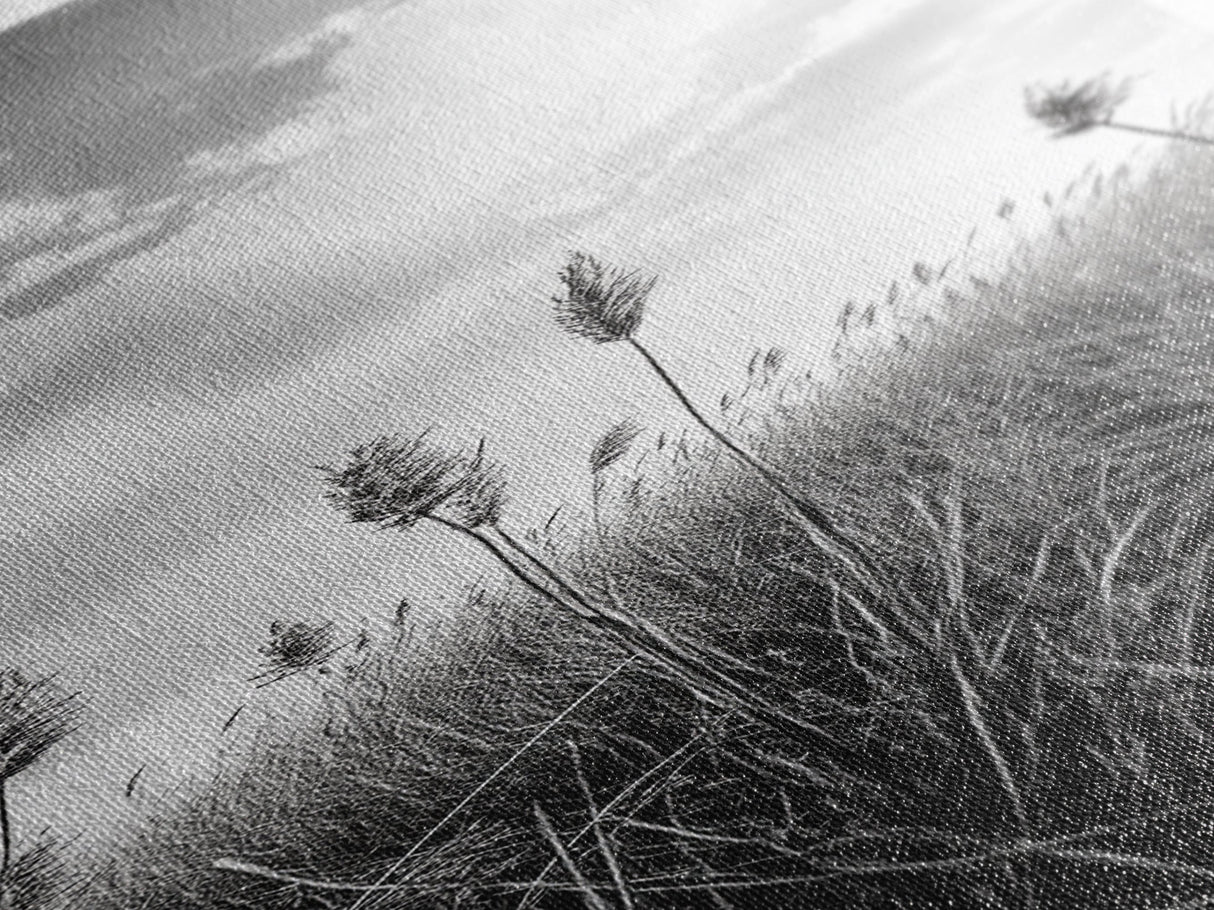 Wild Grass Field, Windswept Plains Scene, Minimalist Nature, Framed Canvas Print, Boho Bedroom Art, Modern Office Wall Art, Rustic Charm