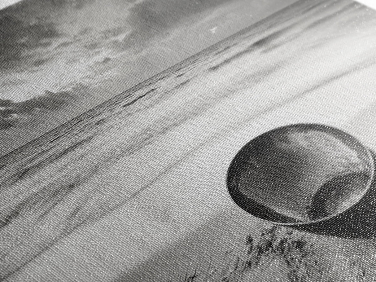 Solitary Bowl Beach, Ocean Waves Texture, Surreal Still Life Photo, Canvas Print, Entryway Wall Art, Minimalist Coastal Style