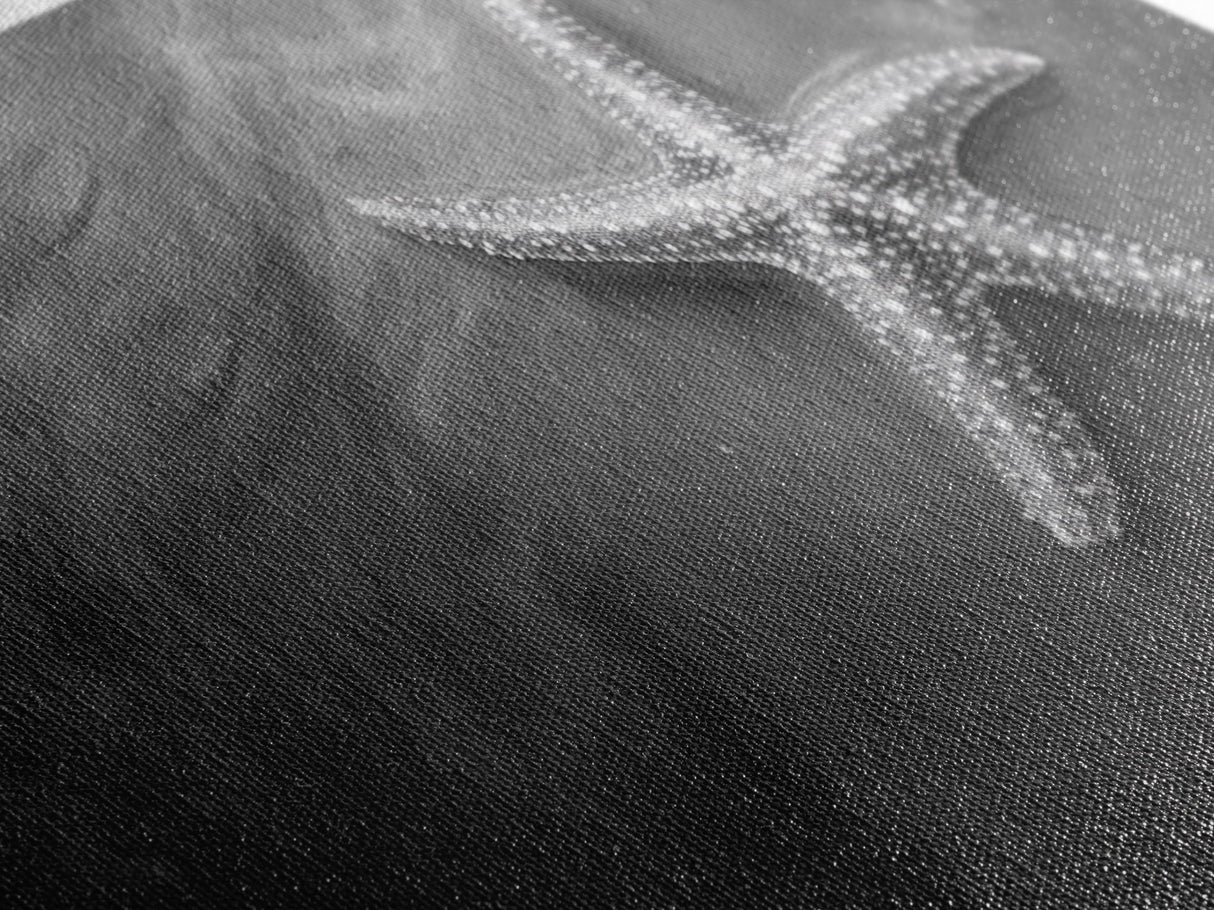 Ocean Starfish, Seashore Calm, Coastal Nature Print, Beach Zen Decor, Framed Canvas Print, Minimalist Bathroom Art, Ocean Wall Piece