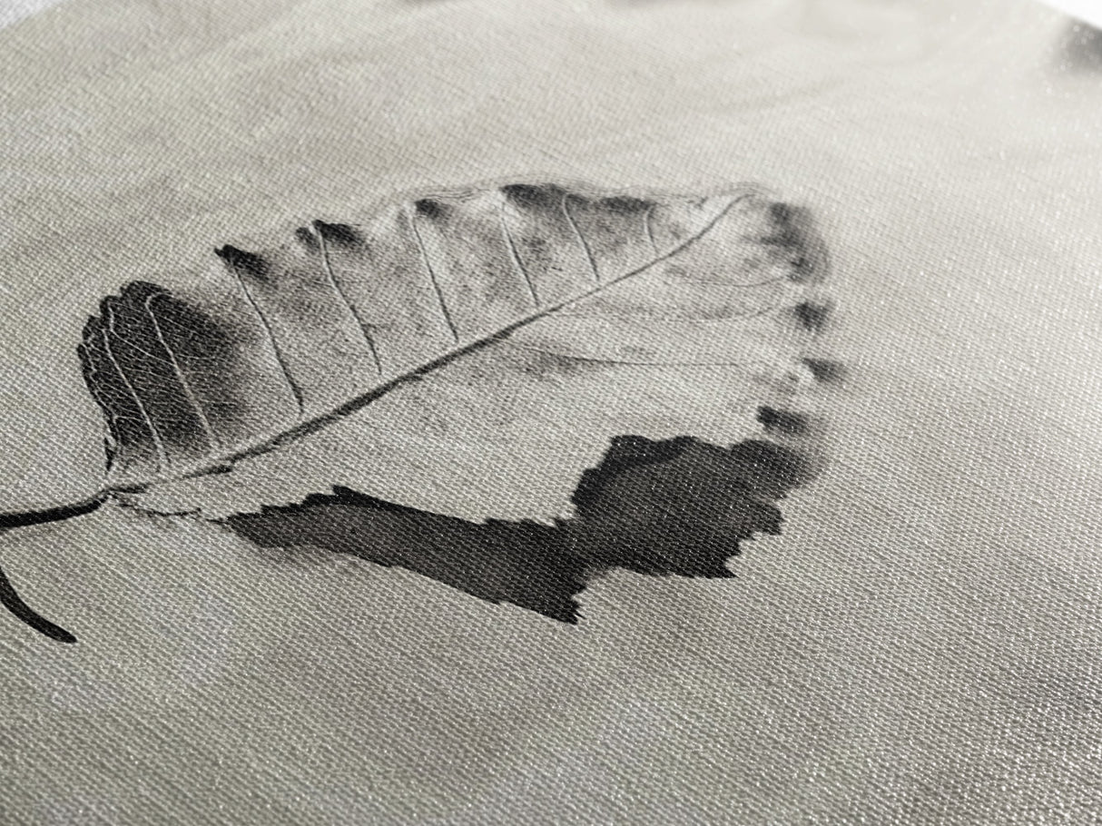 Autumn Leaf, Water Reflection, Nature Minimalism, Floating Stillness, Framed Canvas Print, Fall Wall Art, Neutral Tones, Bathroom Decor