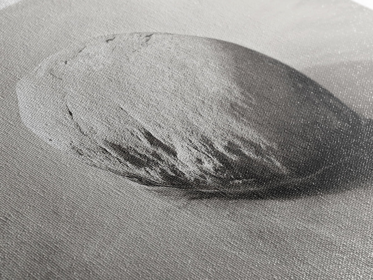 Smooth Beach Rock, Minimal Seascape, Zen Coastal Decor, Tranquil Framed Canvas Print, Modern Spa or Bedroom Wall Art