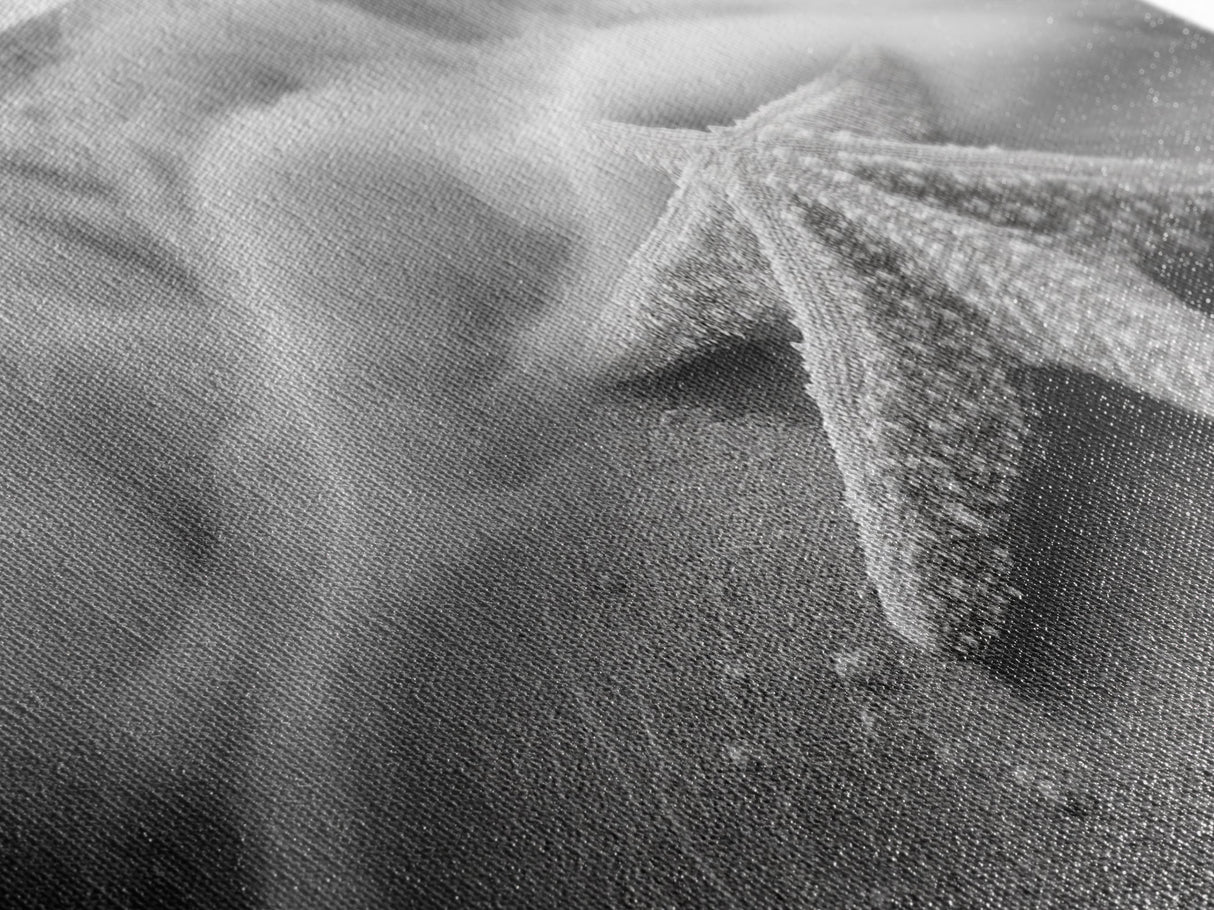 Starfish Closeup, Ocean Wave Motion, Coastal Macro Scene, Framed Canvas Print, minimalist beach decor, bathroom wall art, nautical vibe