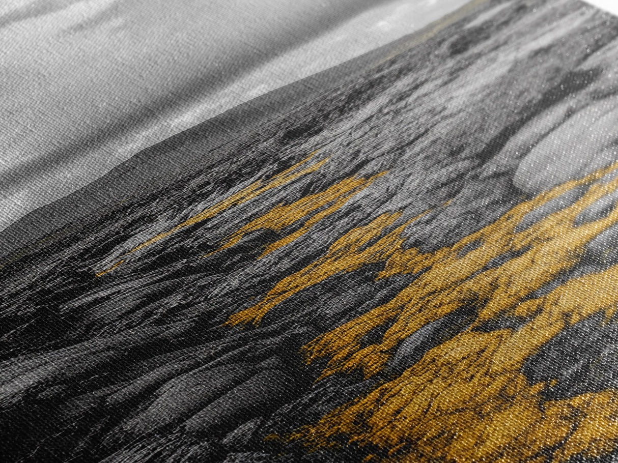 Lava Flow, Volcanic Path, Earth Texture, Yellow Stone, Canvas Print, geology wall art, bold nature photography, modern natural decor