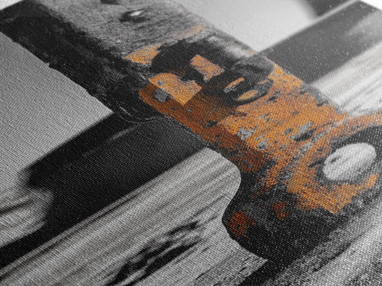 Industrial Detail, Rusty Metal, Minimalist Style, Grunge Wall Decor, Framed Canvas Print, Garage Art, Man Cave Wall Art