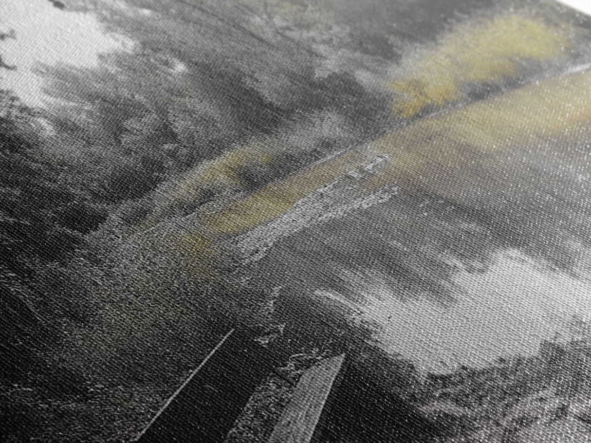 Tranquil Forest, Peaceful Pond, Autumn Riverbank, Framed Canvas Print, Nature Photography, Entryway Art, Fall Vibes, Rustic Wall Decor