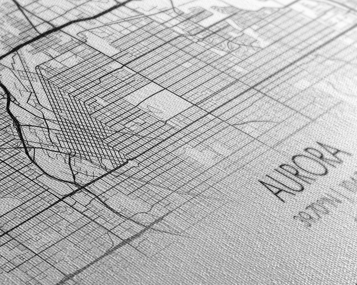 Aurora Street Map, Colorado Map, Map Print, Modern Art, Wall Art, Canvas Print, College Apartment, Colorado Wall Art, Mom Birthday Gift
