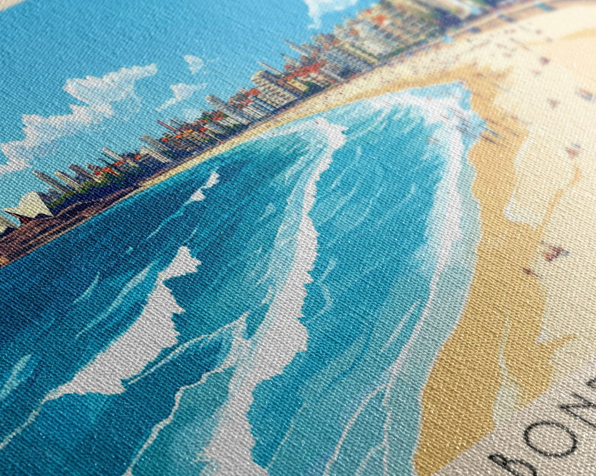 Bondi Beach, Sydney, Australia Panoramic Print, Vacation Gift, Sydney, Australia Wall Art, Beach Painting, Beach Decor, Beach Or Lakehouse Art