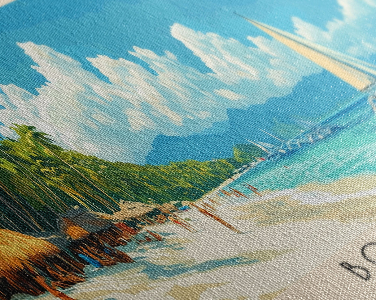 Boracay, Philippines Panoramic Print, Vacation Gift, Philippines Wall Art, Beach Painting, Beach Decor, Large Wall Art, Wood Frame Art