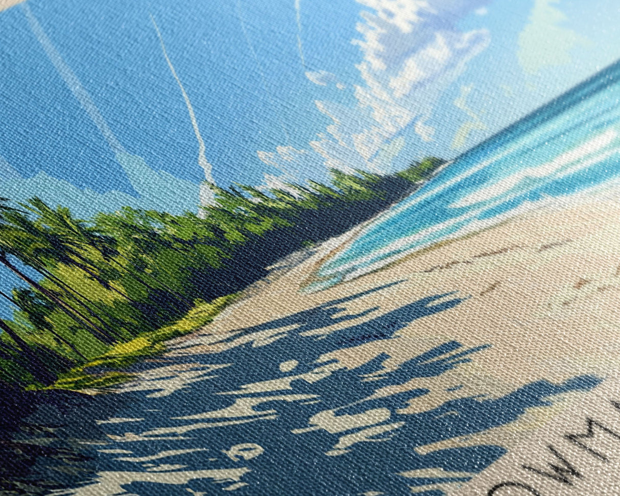 Bowman’s Beach, Florida Panoramic Print, Vacation Gift, Florida Wall Art, Beach Painting, Beach Decor, Large Wall Art, Wood Frame Art